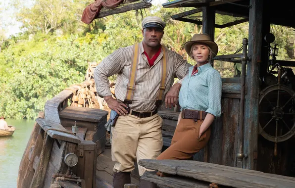River, frame, jungle, fantasy, adventure, Emily Blunt, Emily Blunt, Dwayne Johnson