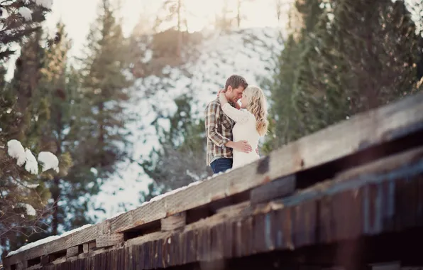 Girl, hugs, blonde, guy, lovers