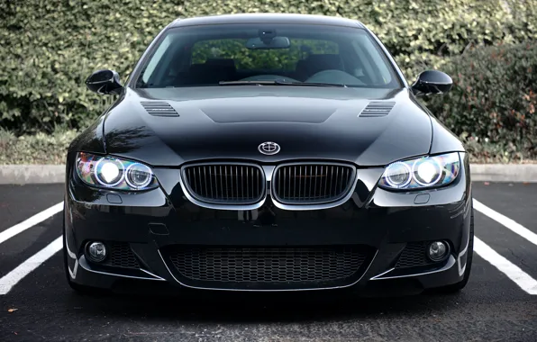 Picture black, BMW, BMW, Parking, black, Coupe, 335i, E92