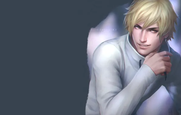 Smile, guy, blonde, by zetsuai89