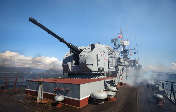 Ship, anti-submarine, small, AK-176, gun mount