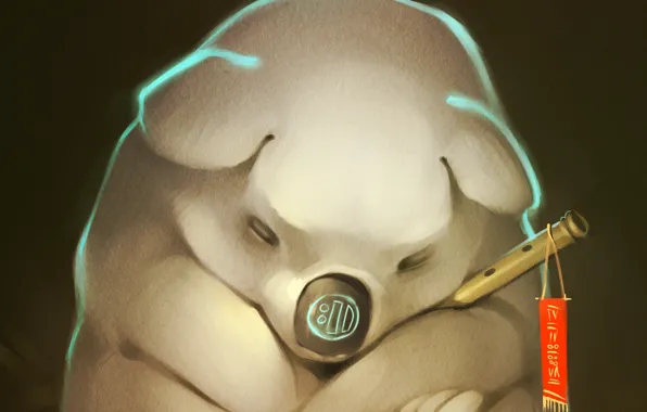 Animal, art, sleeping, flute, Koala