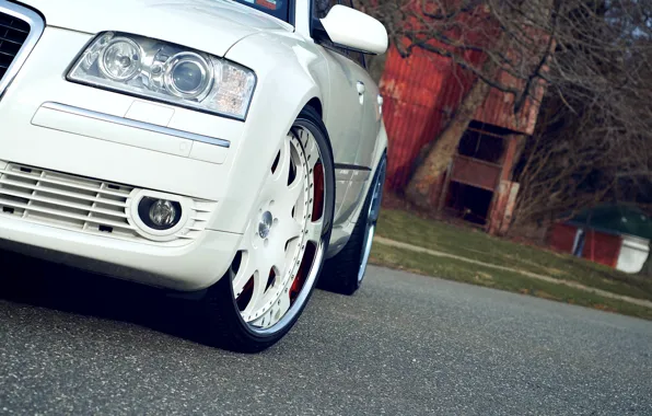 Audi, White, Lights, Car, Before, Tuning
