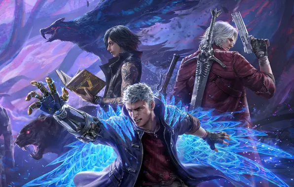 Dante, Devil May Cry, artwork, video game, 480x800 wallpaper