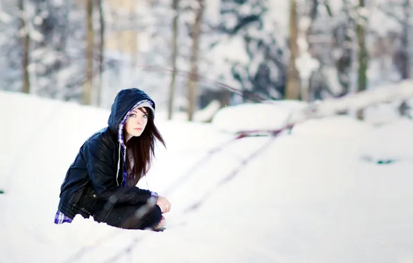 Picture winter, girl, snow