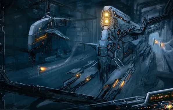 Lights, transport, people, ship, art