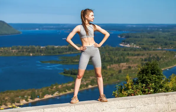 Picture girl, shorts, beautiful, model, sneakers