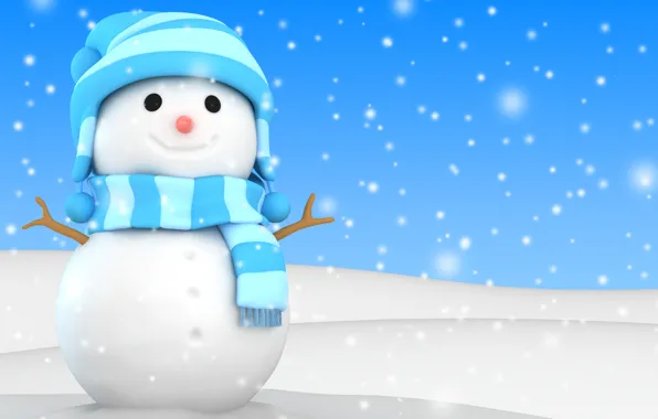 Winter, snow, snowman, christmas, new year, winter, snow, cute