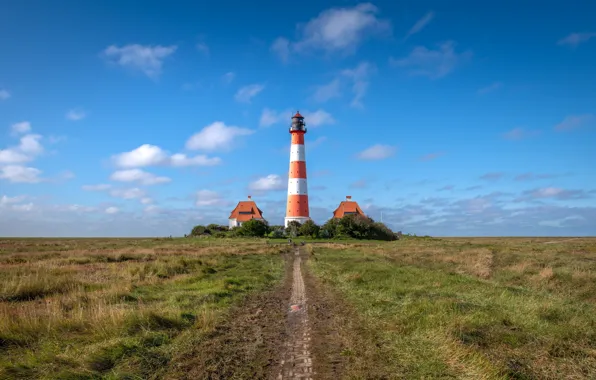 Lighthouse, Germany, Westerhever sand