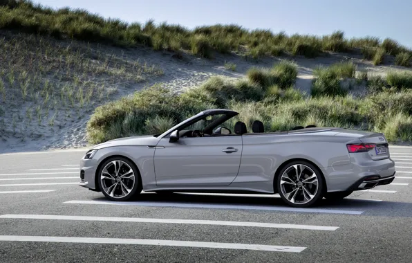 Sand, grass, grey, Audi, convertible, Audi A5, A5, 2019