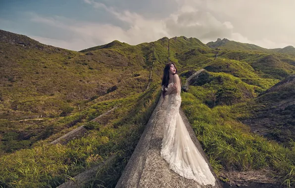 Girl, pose, background