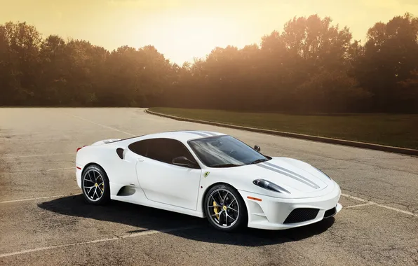 Picture white, white, wheels, ferrari, Ferrari, drives, f430, bbs
