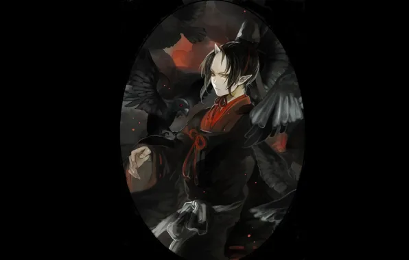 Birds, the demon, crows, Hoozuki no Reitetsu, Hozuki, Cold-Blooded Hozuki