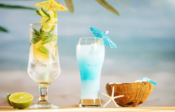 Sea, beach, summer, stay, coconut, cocktail, summer, beach