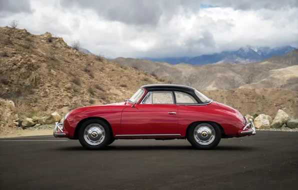 Porsche, 1959, 356, side view, Porsche 356A 1600 Cabriolet
