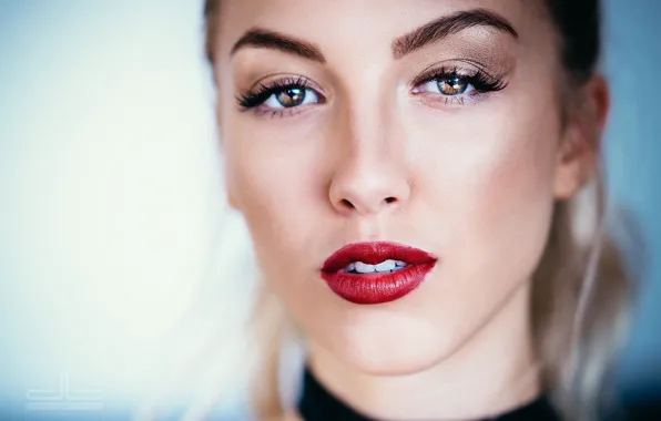 Look, face, background, portrait, makeup, hairstyle, blonde, beauty