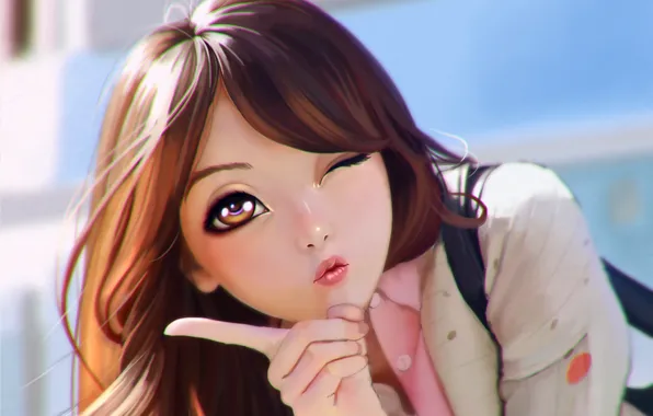 Picture look, girl, face, mood, hair, beauty, art, beauty