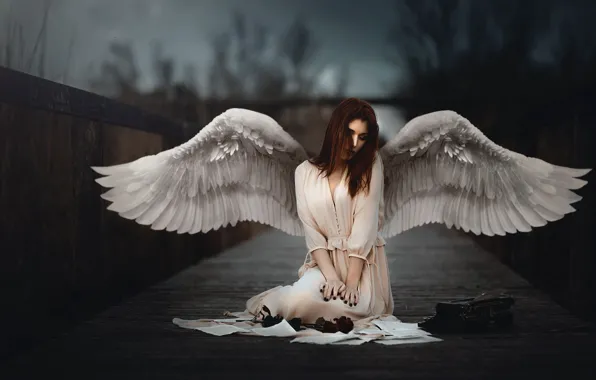 Picture girl, wings, angel