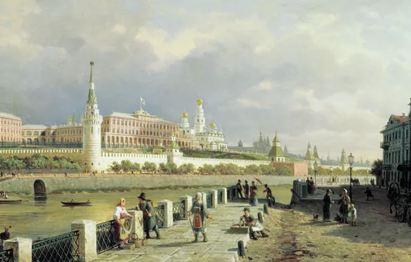 Picture picture, Vereshchagin, View of the Moscow Kremlin