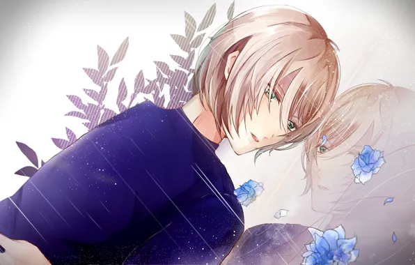 Flower, guy, Yuri on the ice, Yuri Plesetskiy, Yuri On Ice