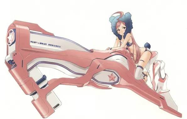White background, bikini, vocaloid, ears, long hair, Vocaloid, barefoot, super-weapons