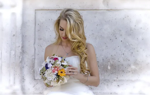 Sweetheart, model, dress, the bride, a bunch, Blondie, Monica Cenedese