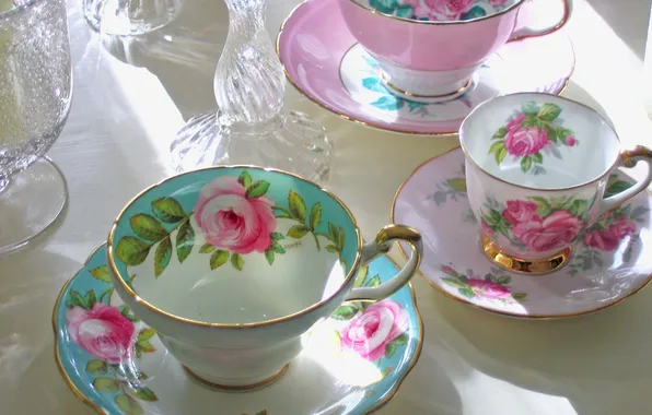 Picture Cup, macro, teacups in sunlight