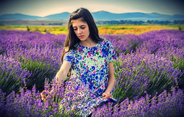 Picture summer, girl, flowers, mood