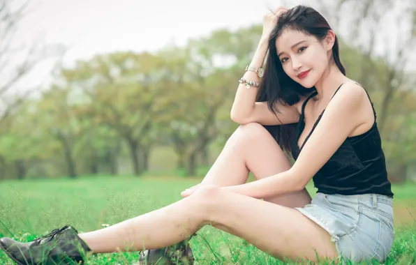 Picture summer, girl, face, hair, legs