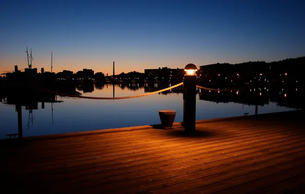 Picture lights, the evening, pier, Lantern