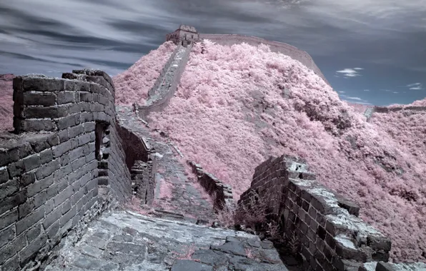 Picture landscape, wall, color, Great Wall of China