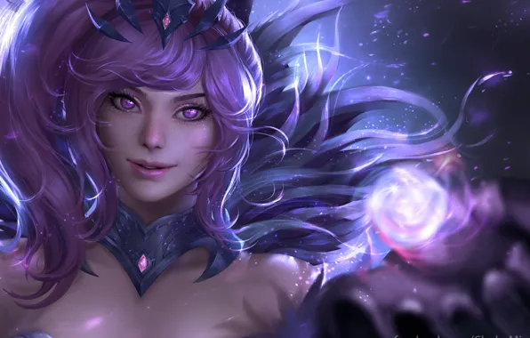 Picture girl, magic, fantasy, Lux, league of legends, Dark Element, to ChubyMi