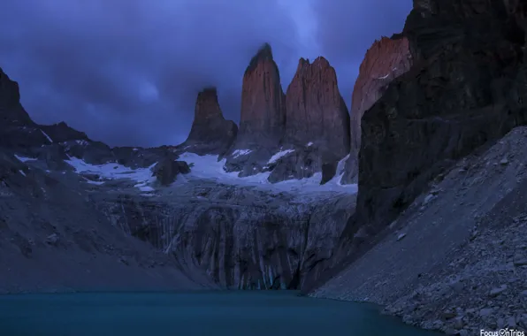 Picture the sky, mountains, clouds, nature, lake, rocks, the evening, twilight