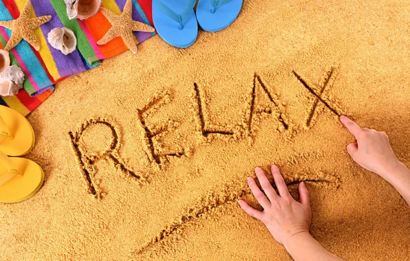 Relax, summer, beach, sand