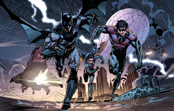 Picture batman, dc comics, robin, Nightwing