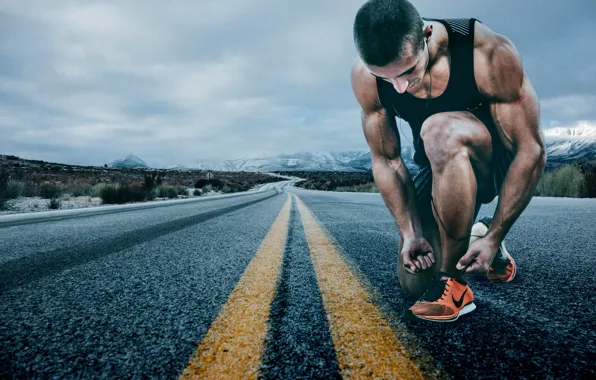 Road, Guy, Sneakers, Athlete, Laces