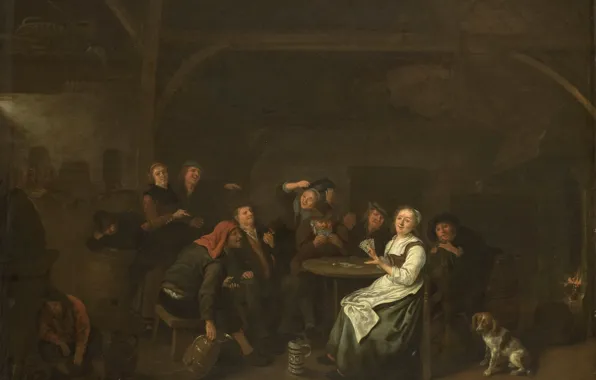 People, tree, oil, interior, picture, players, genre, Yang Means Molenar