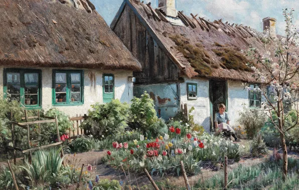 1923, Danish painter, Peter Merk Of Menstad, Peder Mørk Mønsted, Danish realist painter, oil on …