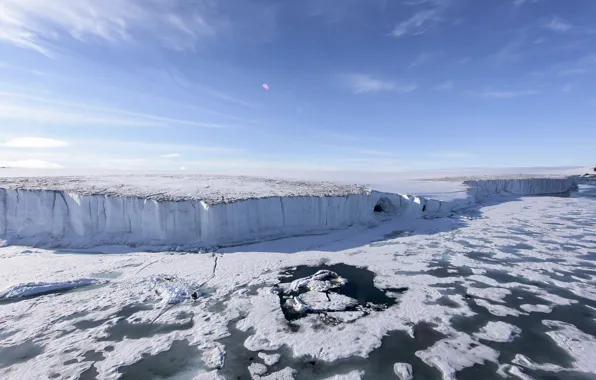 Picture sea, the sky, snow, ice, Franz-Joseph