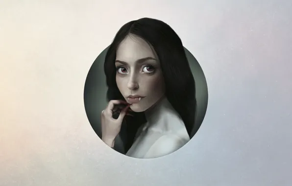 Girl, Minimalism, Figure, Look, Background, Art, Vampire, Vampire