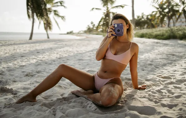 Beach, Palma, Girl, the camera, tanned blonde