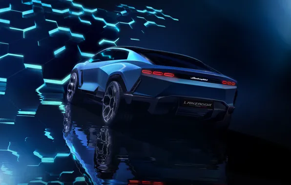 Lamborghini, rear view, Lamborghini Lanzador Concept, Thrower