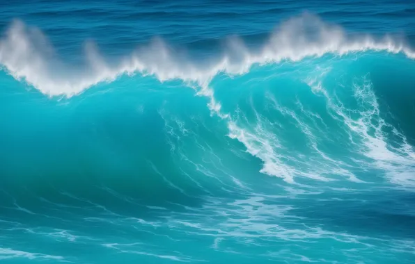 Sea, wave, white, water, blue, background, the ocean, blue