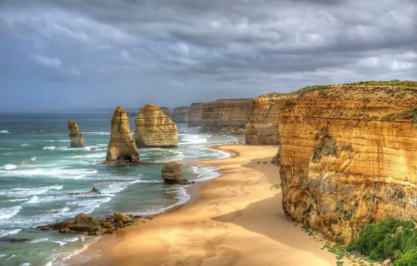 Sea, beach, stones, the ocean, rocks, Australia, sand.