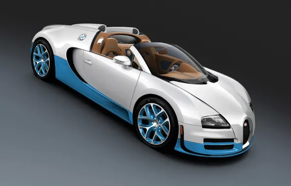 Picture auto, machine, sport, Bugatti Veyron, white, grand sport vitesse, blue.