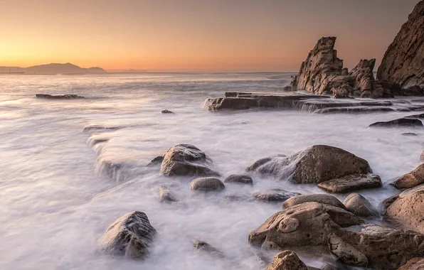 Stones, rocks, dawn, Bay