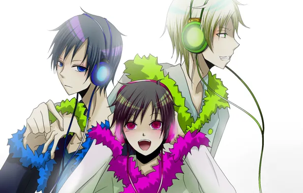 Art, guys, trio, characters, Durarara, Durarara