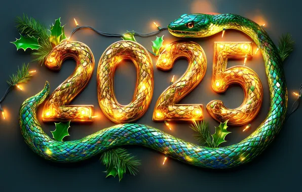 Light, lights, lights, snake, scales, figures, New year, needles