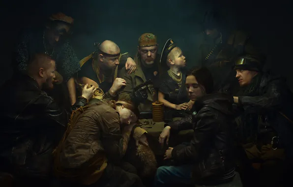 Girl, weapons, boy, male, the cap