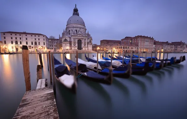 Picture building, home, Italy, Church, Venice, channel, Italy, gondola